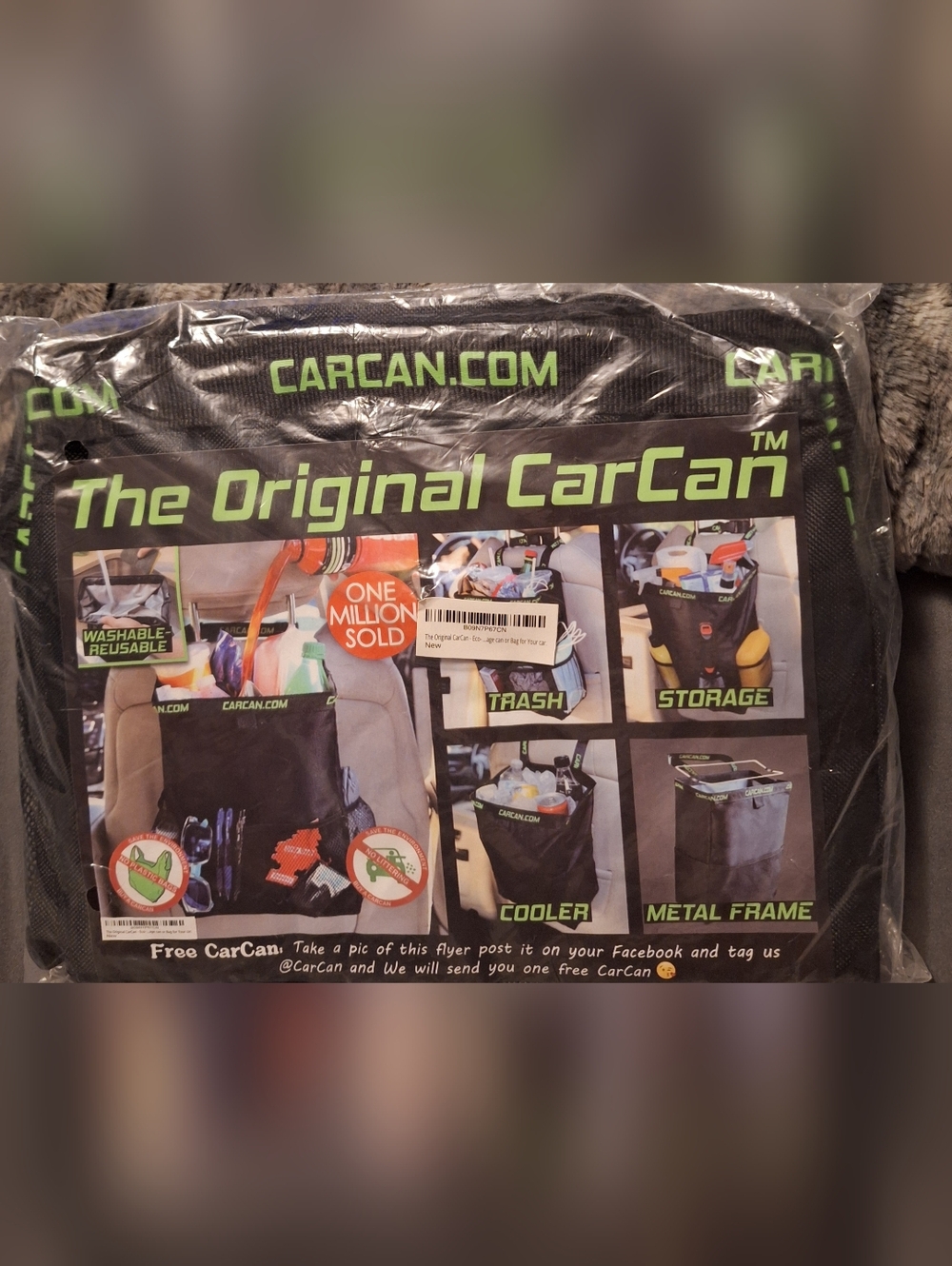 CarCan Original CarCan Black & Green Car Trash and Storage Organizer